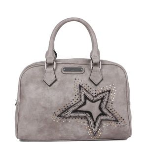 NICOLE LEE BRONA GLITZ STAR PATCH BOSTON BAG